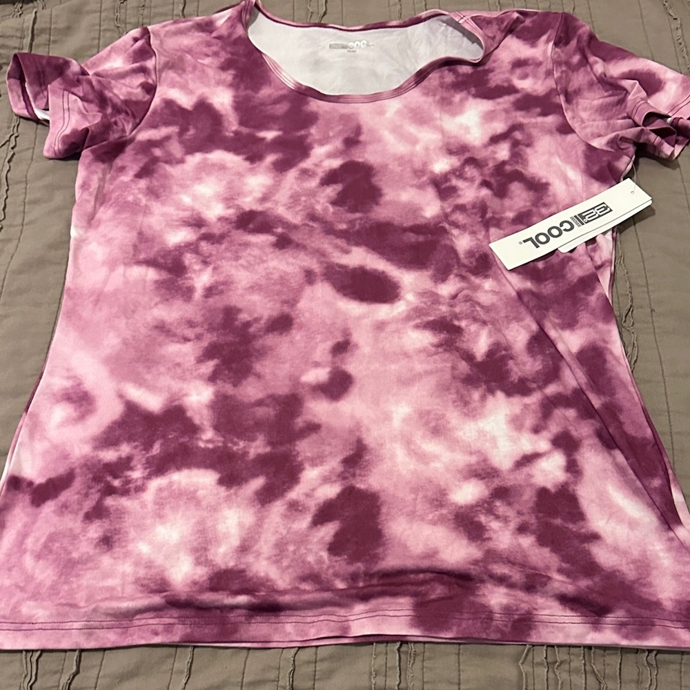 32 Degrees Purple Tie-Dye Short Sleeve Top